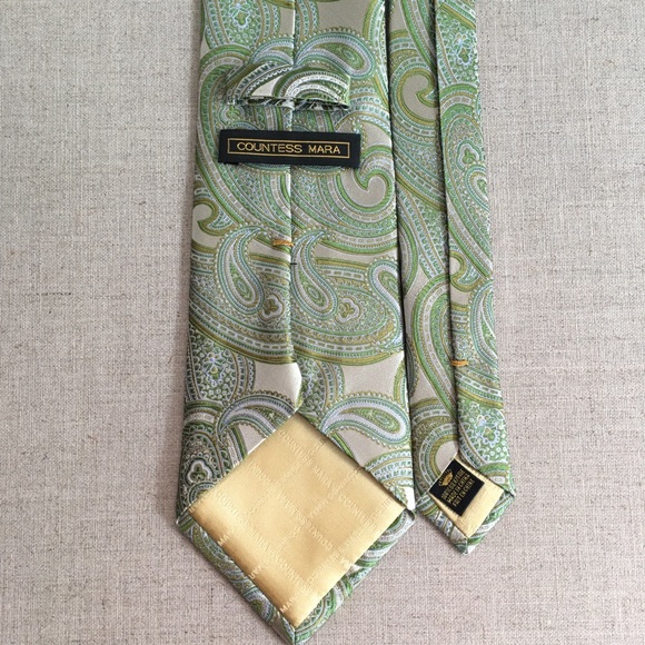 Countess Mara Paisley Pattern Silk Tie - Picture 4 of 6